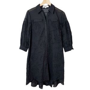 Diane Von Furstenberg Eyelet Shirt Dress size Small